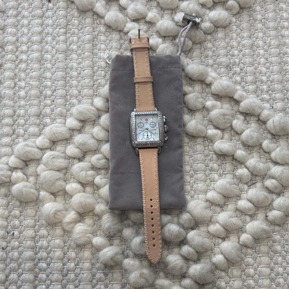 Michele 18mm Tan Leather Strap Only